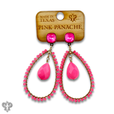 Faceted bead teardrop charm earring with crystals from Swarovski®