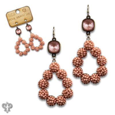 Seed bead cluster teardrop earring with crystals from Swarovski®
