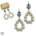 Seed bead cluster teardrop earring with crystals from Swarovski®