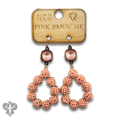 Seed bead cluster teardrop earring with crystals from Swarovski®
