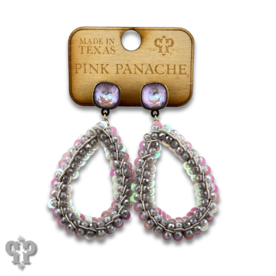 Sequin and faceted bead teardrop earring with crystals from Swarovski®