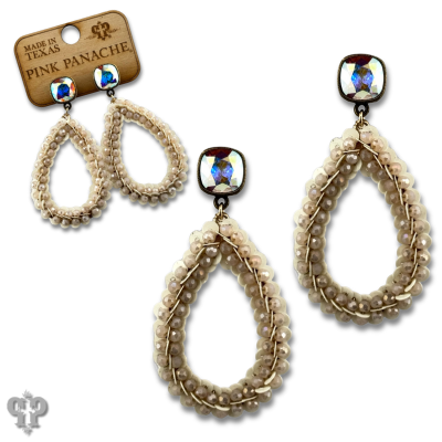 Sequin and faceted bead teardrop earring with crystals from Swarovski®
