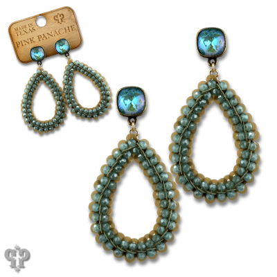 Sequin and faceted bead teardrop earring with crystals from Swarovski®