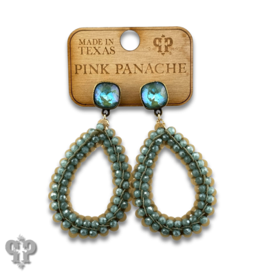 Sequin and faceted bead teardrop earring with crystals from Swarovski®