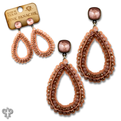 Sequin and faceted bead teardrop earring with crystals from Swarovski®