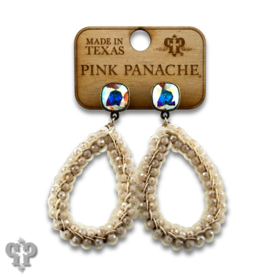 Sequin and faceted bead teardrop earring with crystals from Swarovski®