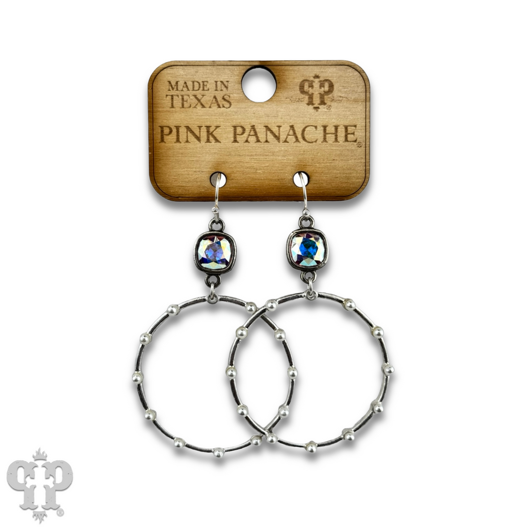 Pearl stud circle earring crytals from Swarovski®