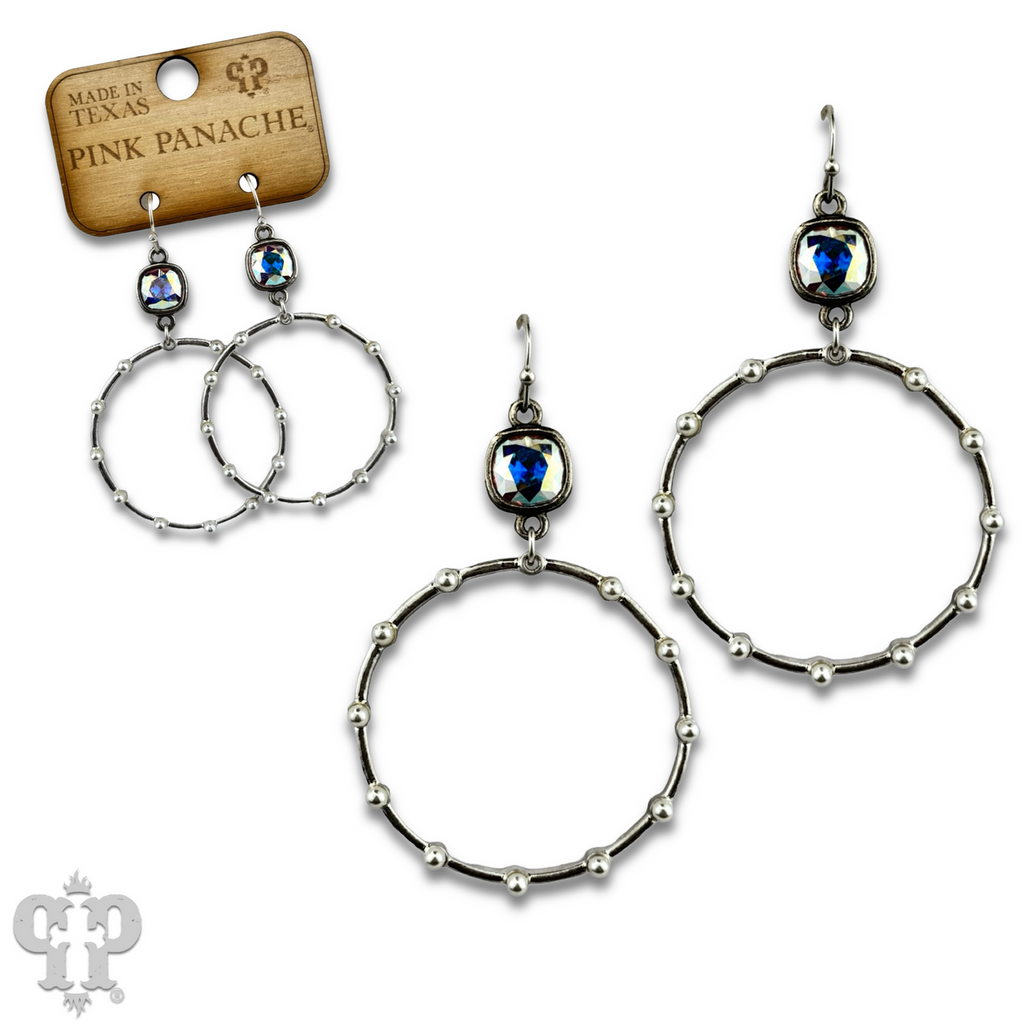 Pearl stud circle earring crytals from Swarovski®