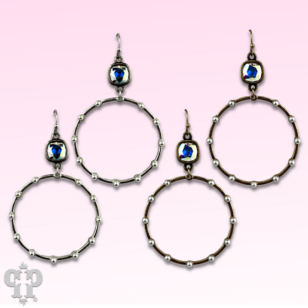 Pearl stud circle earring crytals from Swarovski®