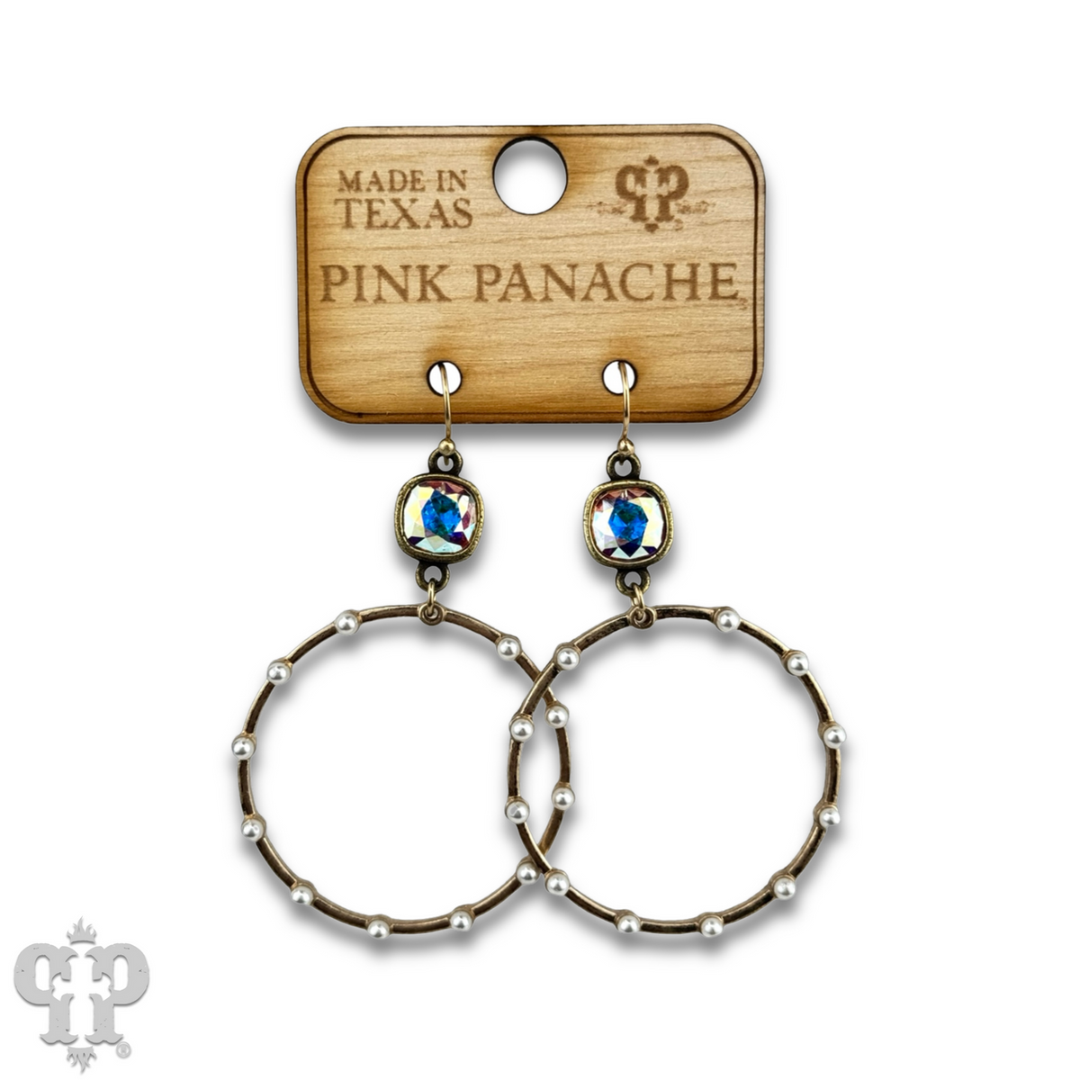 Pearl stud circle earring crytals from Swarovski®