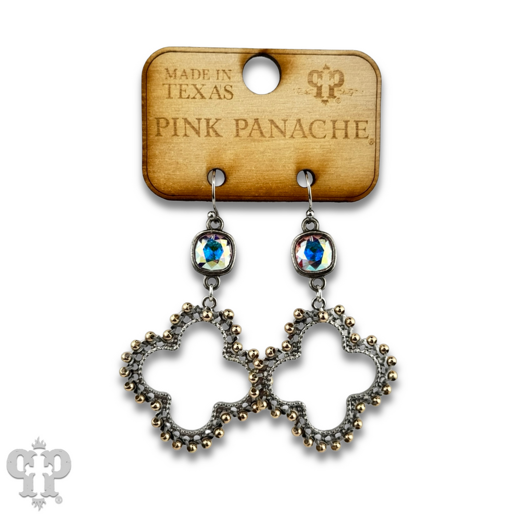 Clover cross earring with crystals from Swarovski®