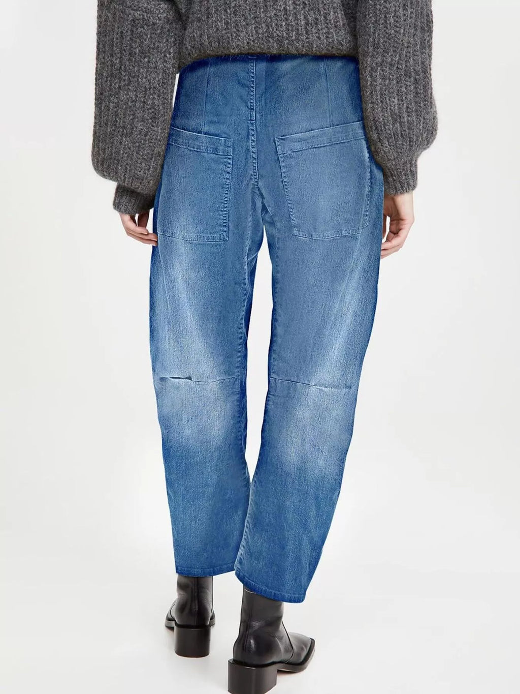 Wide-Leg Jeans with Patch Pockets