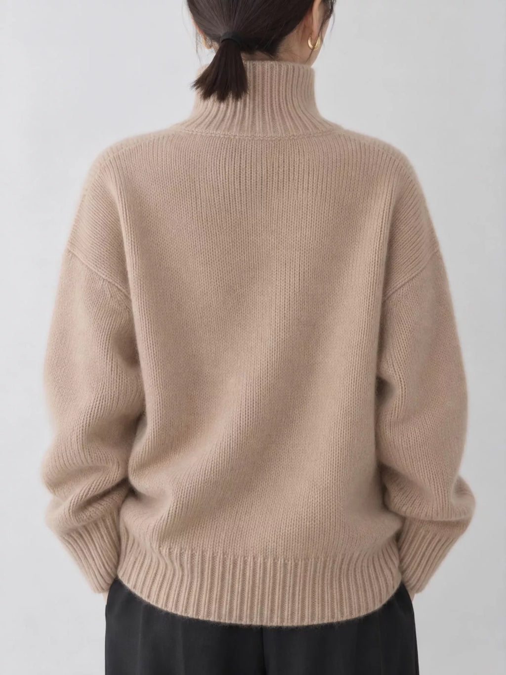 Turtleneck Dropped Shoulder Sweater