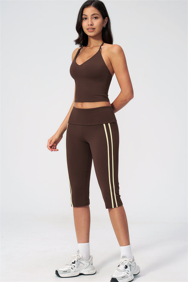 The Evoke Crop Top Capri Leggings 2-Piece Set