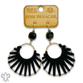 Suede wrapped circle earring with crystals from Swarovski® - LC