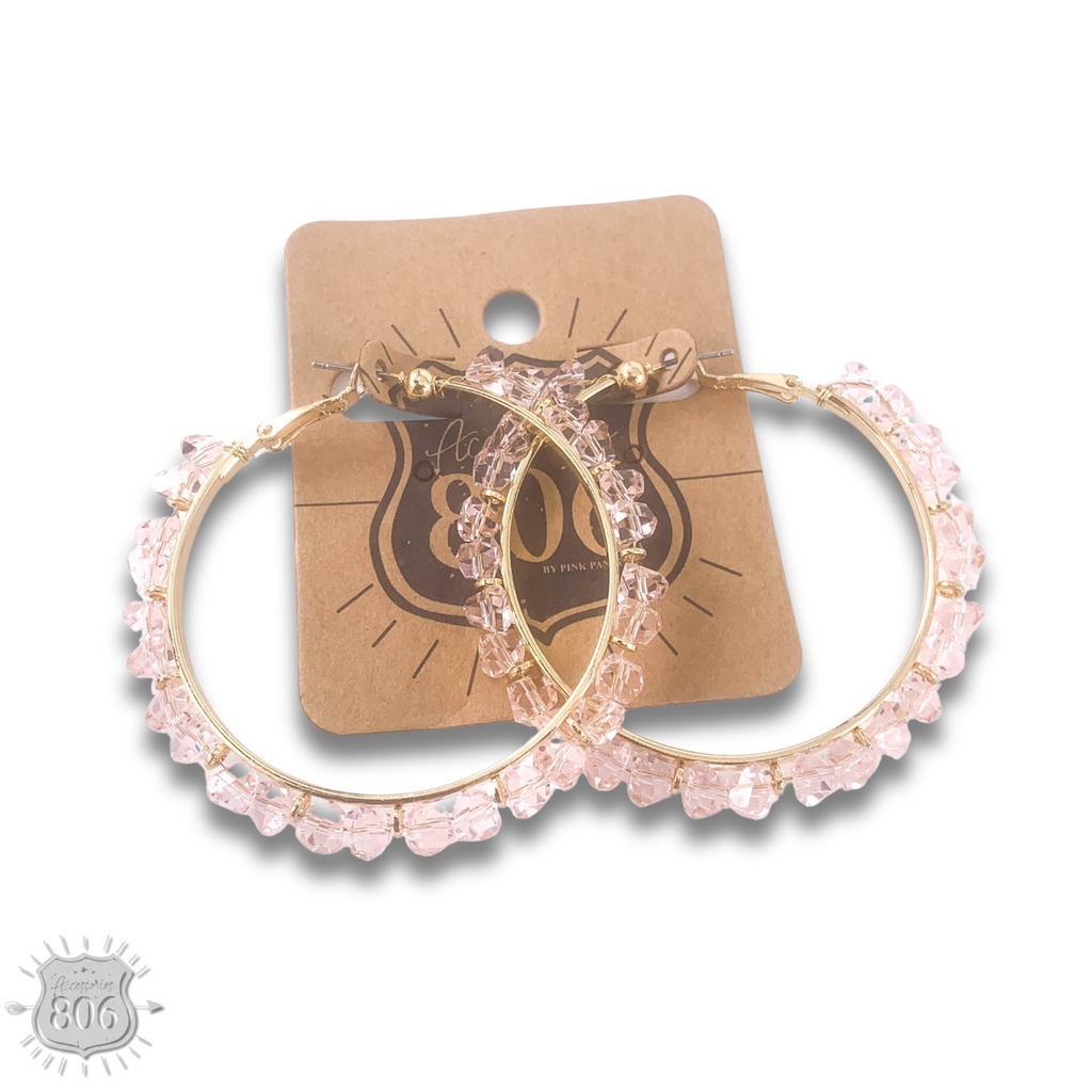 Crystal chip hoop earring, last call