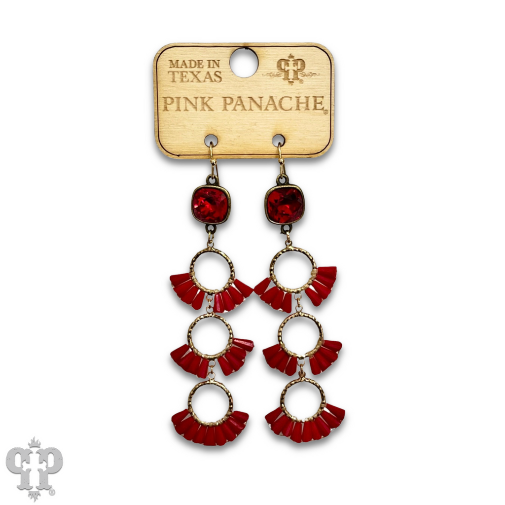 Triple fluted bead earring with crystals from Swarovski® - LC