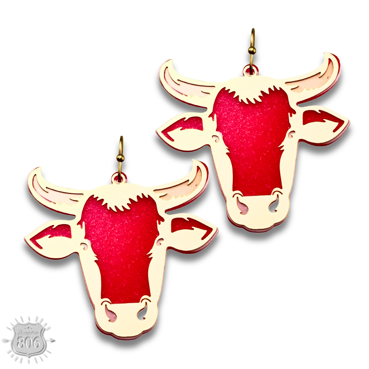 Acrylic steer head earring, last call