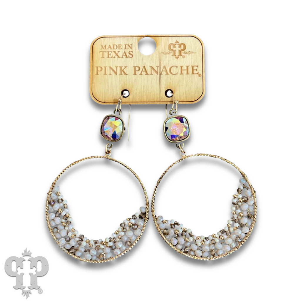 Seed bead cluster earring with crystals from Swarovski® - LC