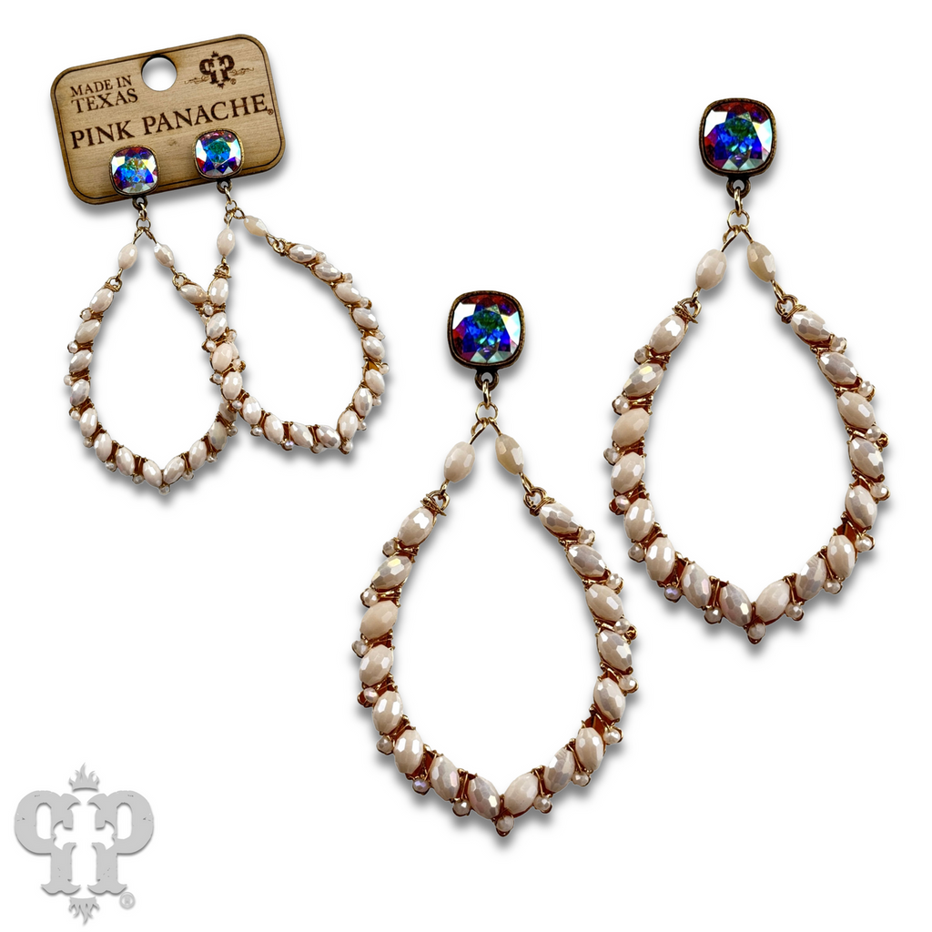 Bicone bead teardrop earring with crystals from Swarovski®