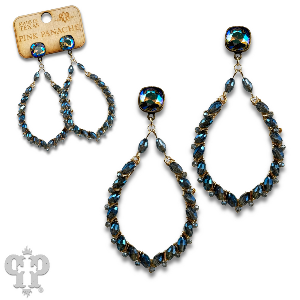 Bicone bead teardrop earring with crystals from Swarovski®