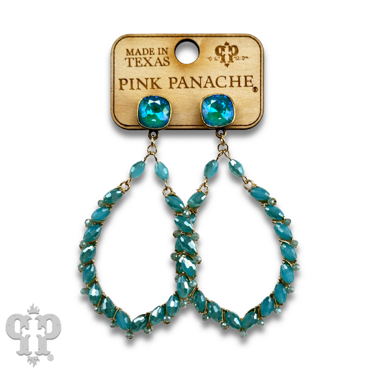 Bicone bead teardrop earring with crystals from Swarovski®