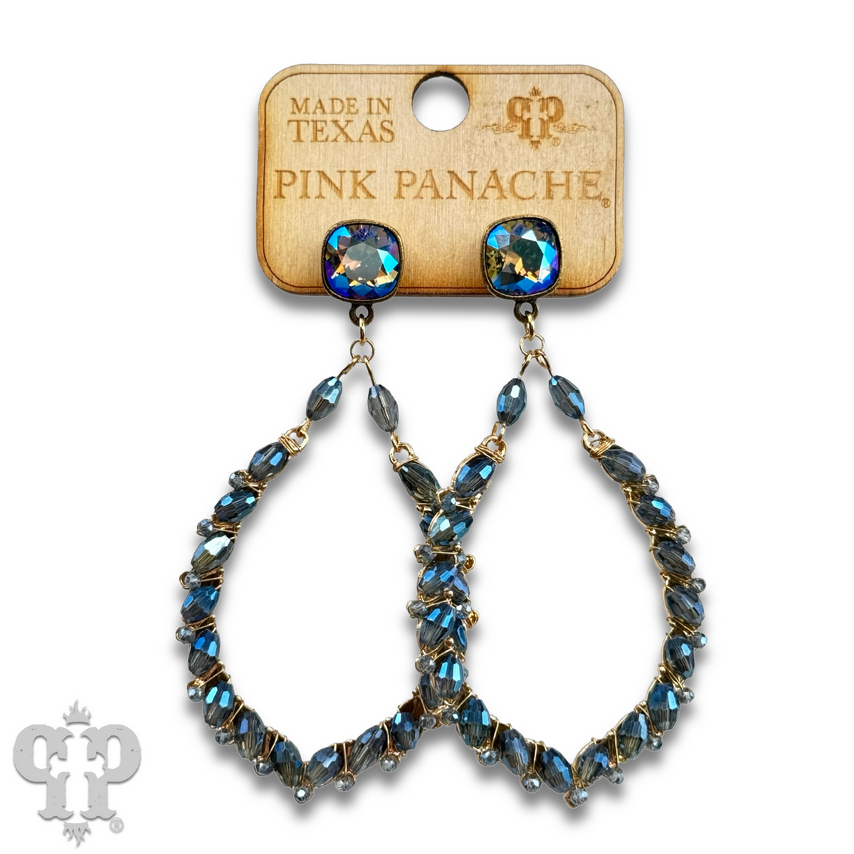 Bicone bead teardrop earring with crystals from Swarovski®