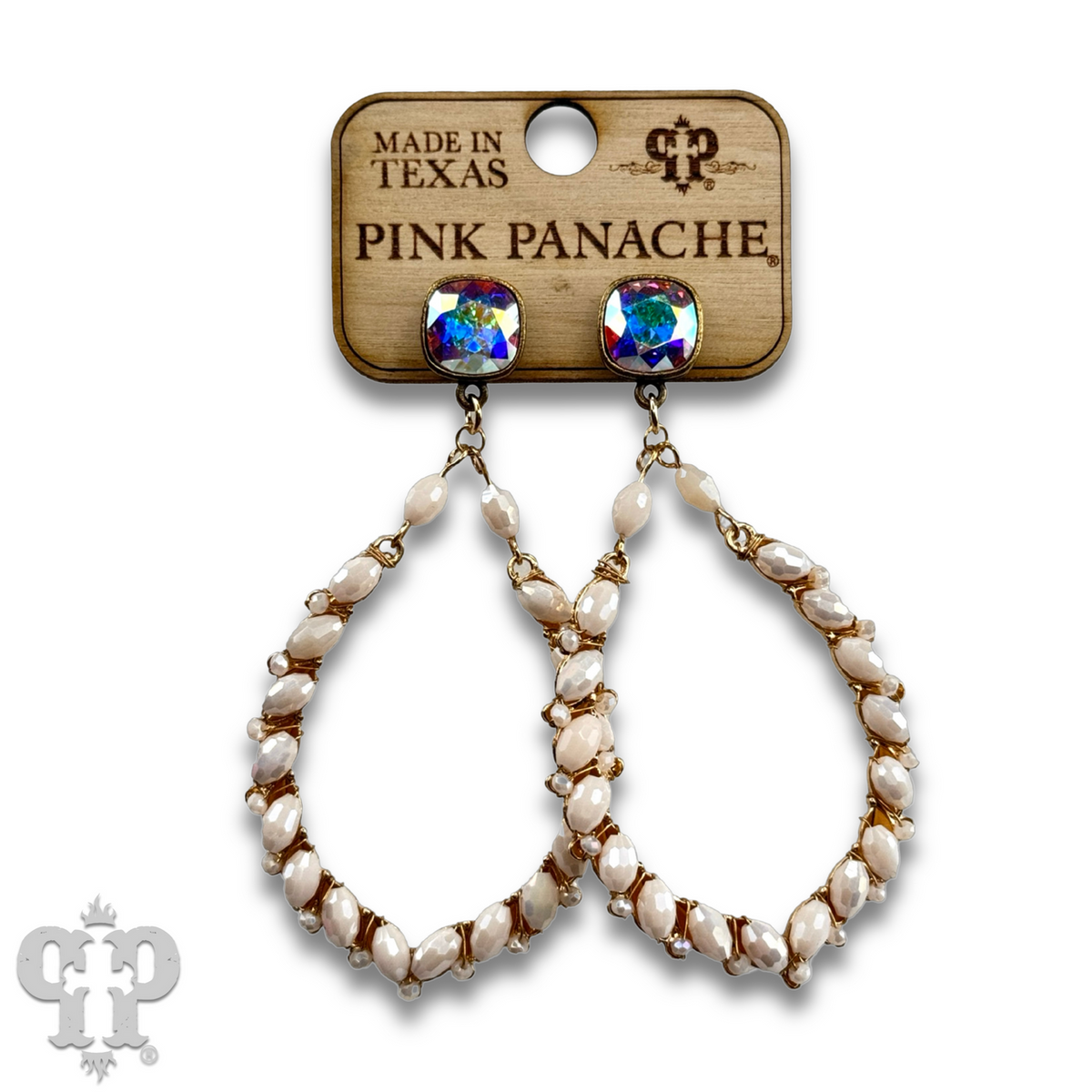 Bicone bead teardrop earring with crystals from Swarovski®