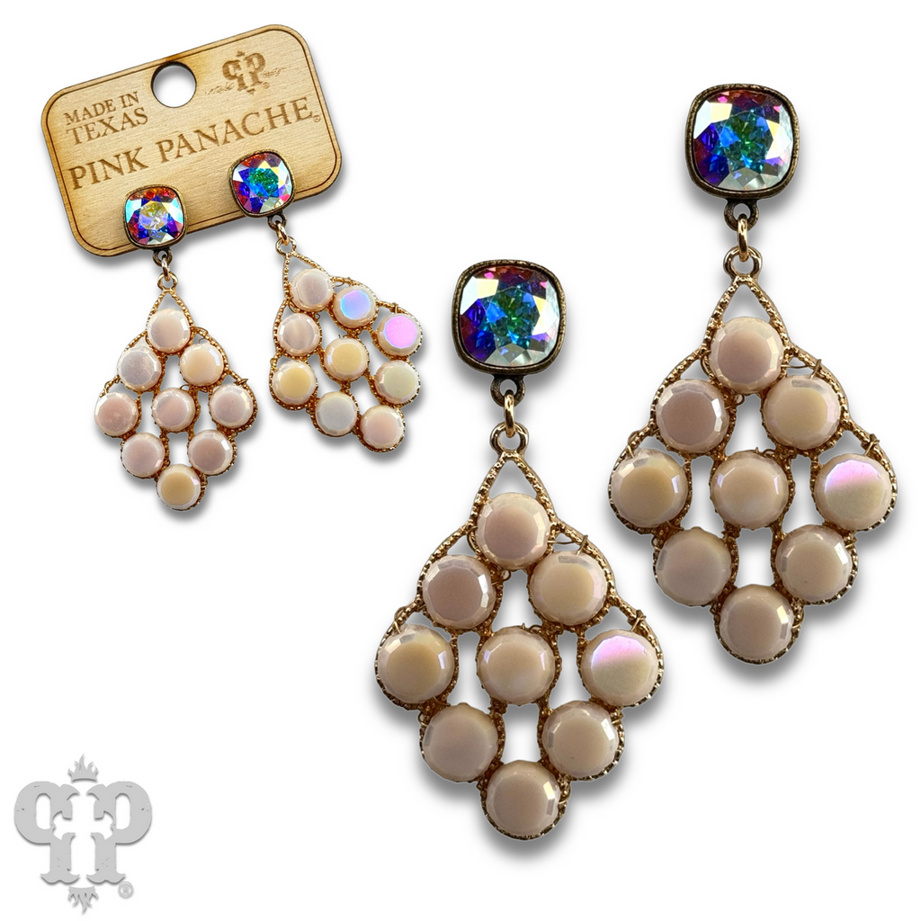 Coin bead diamond shape earring with crystals from Swarovski®