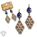 Rounded diamond shape earring with crystals from Swarovski®