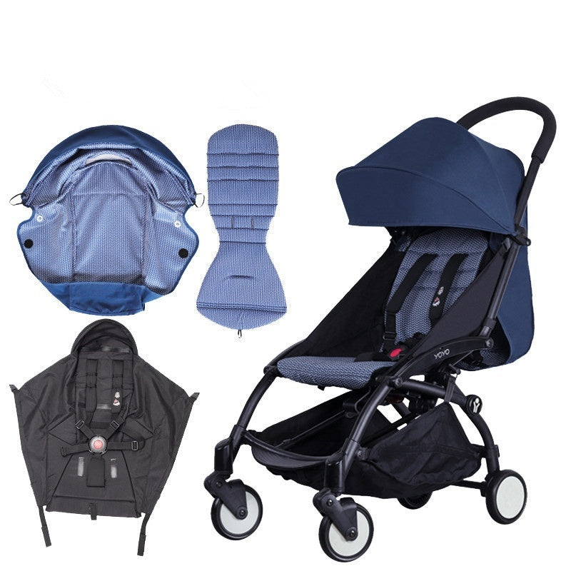 Stroller Flat-recline Three-piece Set Canopy And Seat Pad