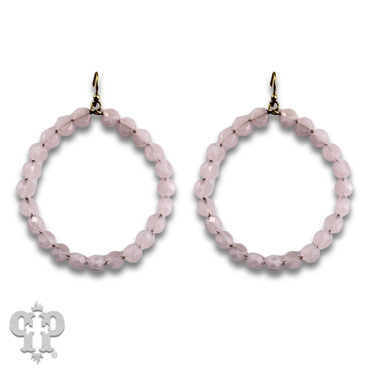 Faceted coin bead circle earring, last call