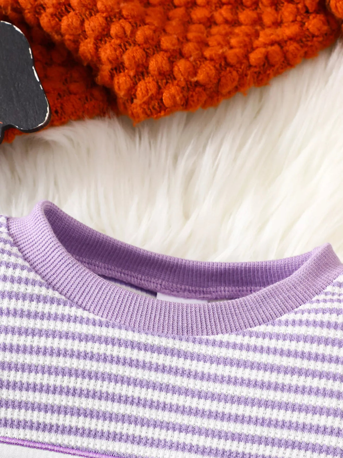 Children's Halloween Pumpkin Striped Long Sleeve Pajama Set