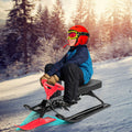 Kids Snow Sand Grass Sled w/ Steering Wheel and Brakes