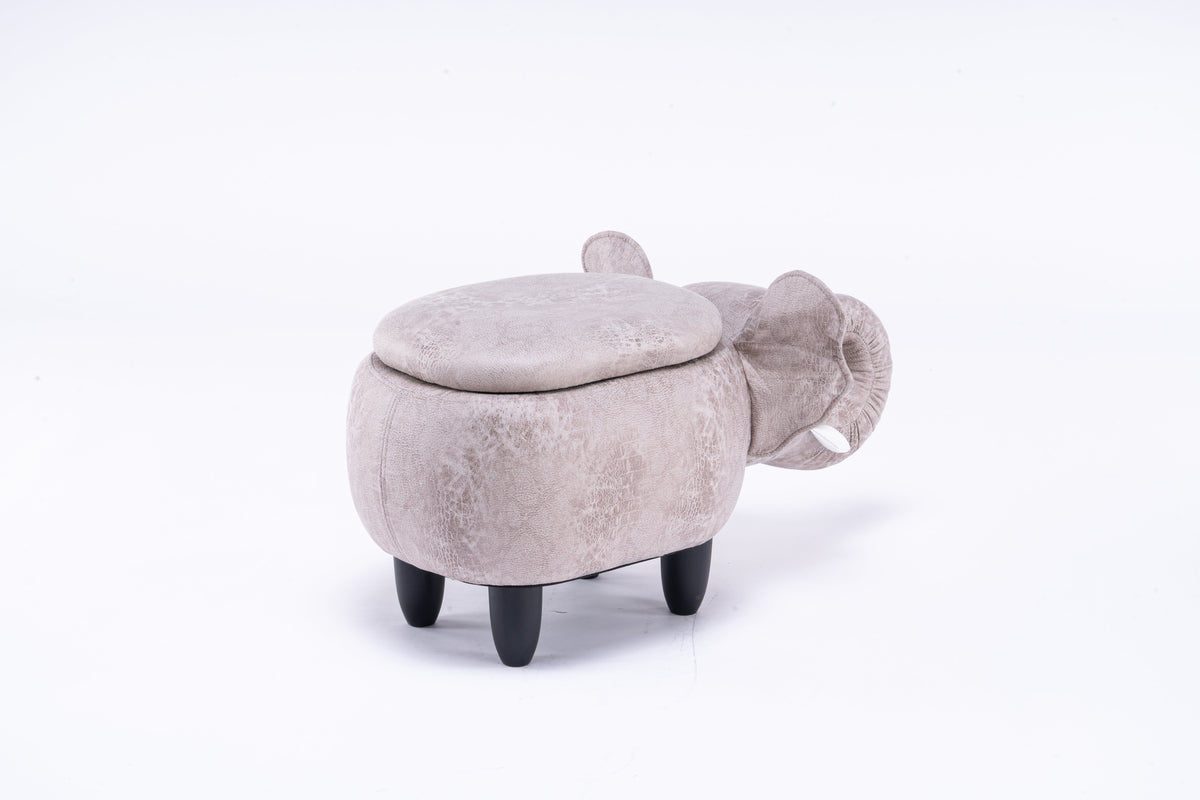 Elliot the Elephant Storage Ottoman with Hidden Storage - PU Leather