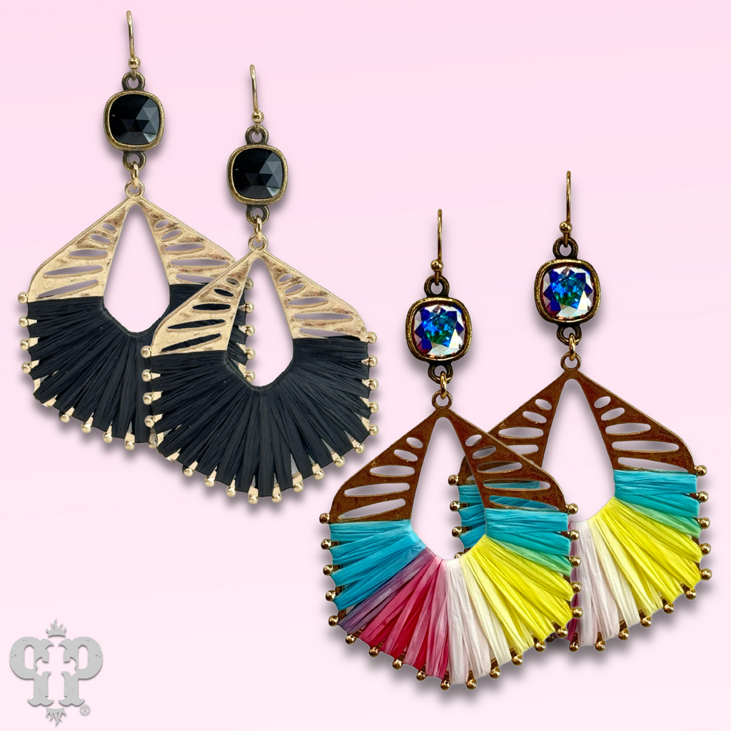 Hexagon shape earring with crystals from Swarovski®