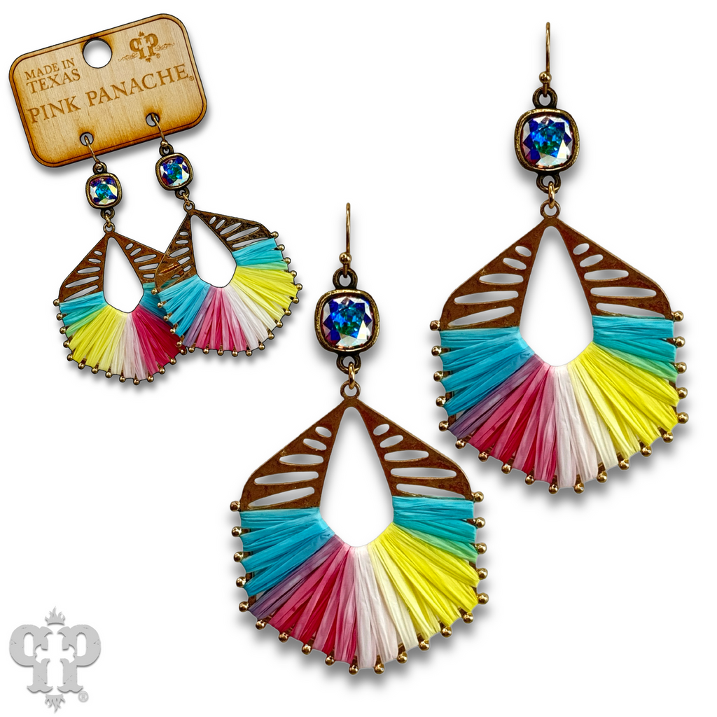 Hexagon shape earring with crystals from Swarovski®