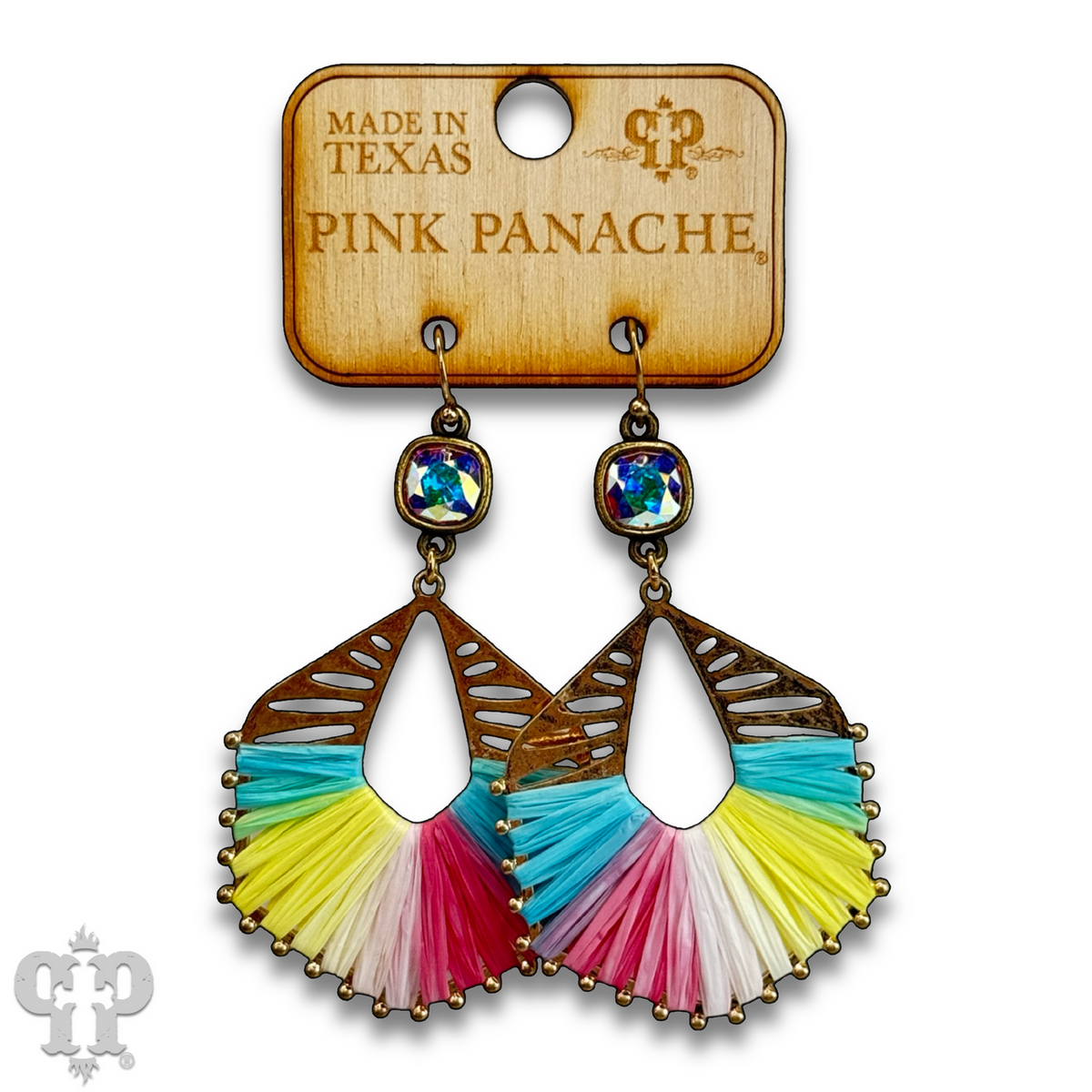 Hexagon shape earring with crystals from Swarovski®