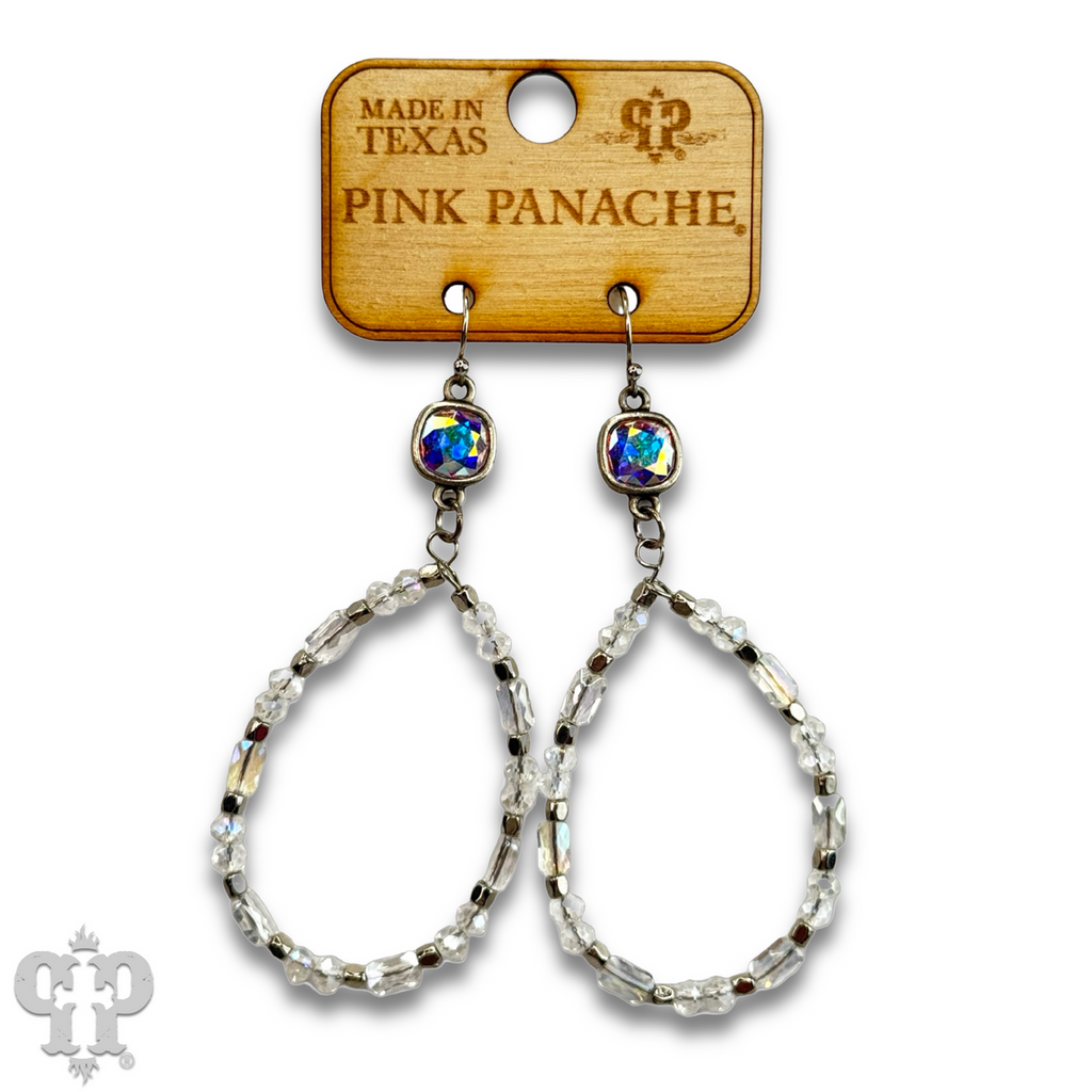 Mixed shape bead teardrop earring with crystals from Swarovski® - LC