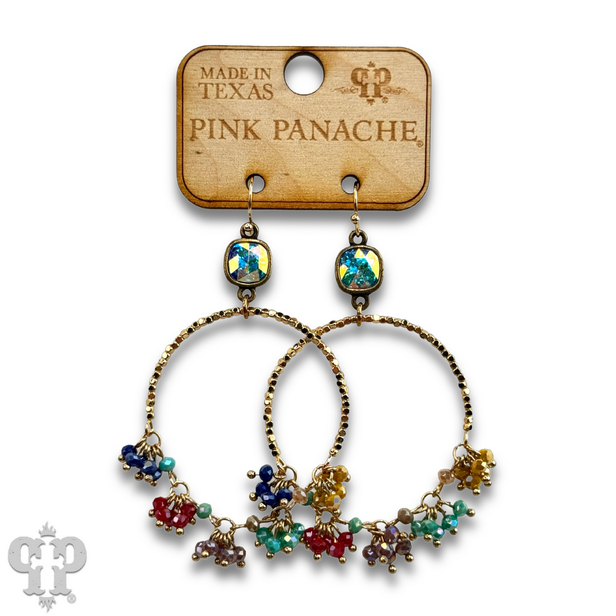 Multi-color bead cluster earring with crystals from Swarovski®  LC