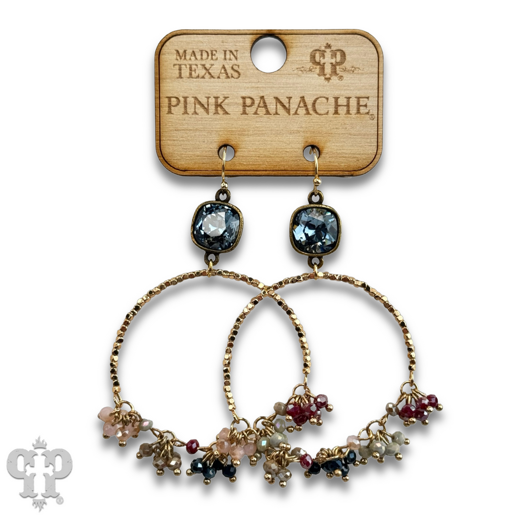 Multi-color bead cluster earring with crystals from Swarovski®  LC
