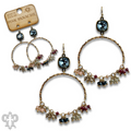 Multi-color bead cluster earring with crystals from Swarovski®  LC