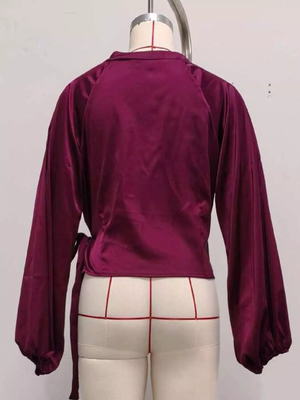 Satin Balloon Sleeve Blouse
