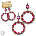 Scalloped bead circle earring with crystals from Swarovski®