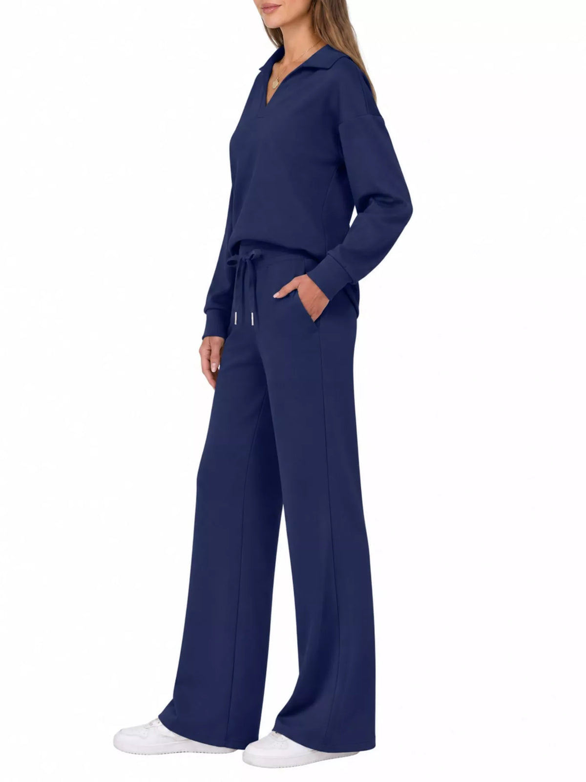 Dropped Shoulder Top and Pants Set