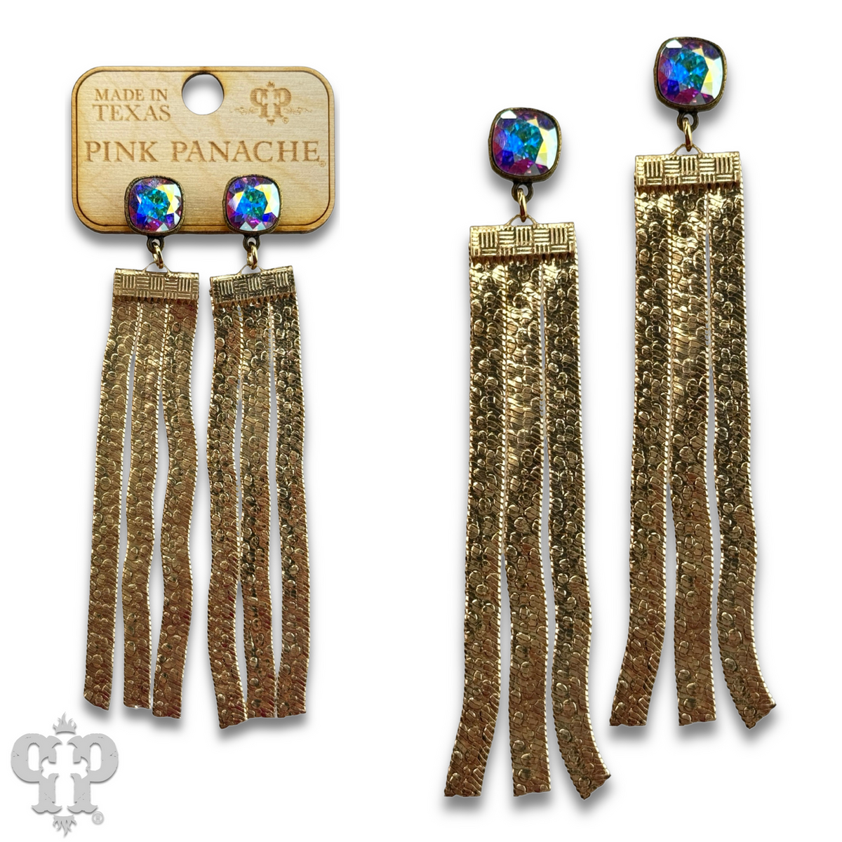 Mesh fringe earring with crystals from Swarovski®