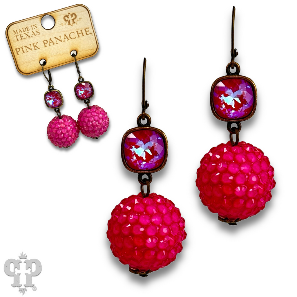 Crystal ball earring with crystals from Swarovski®