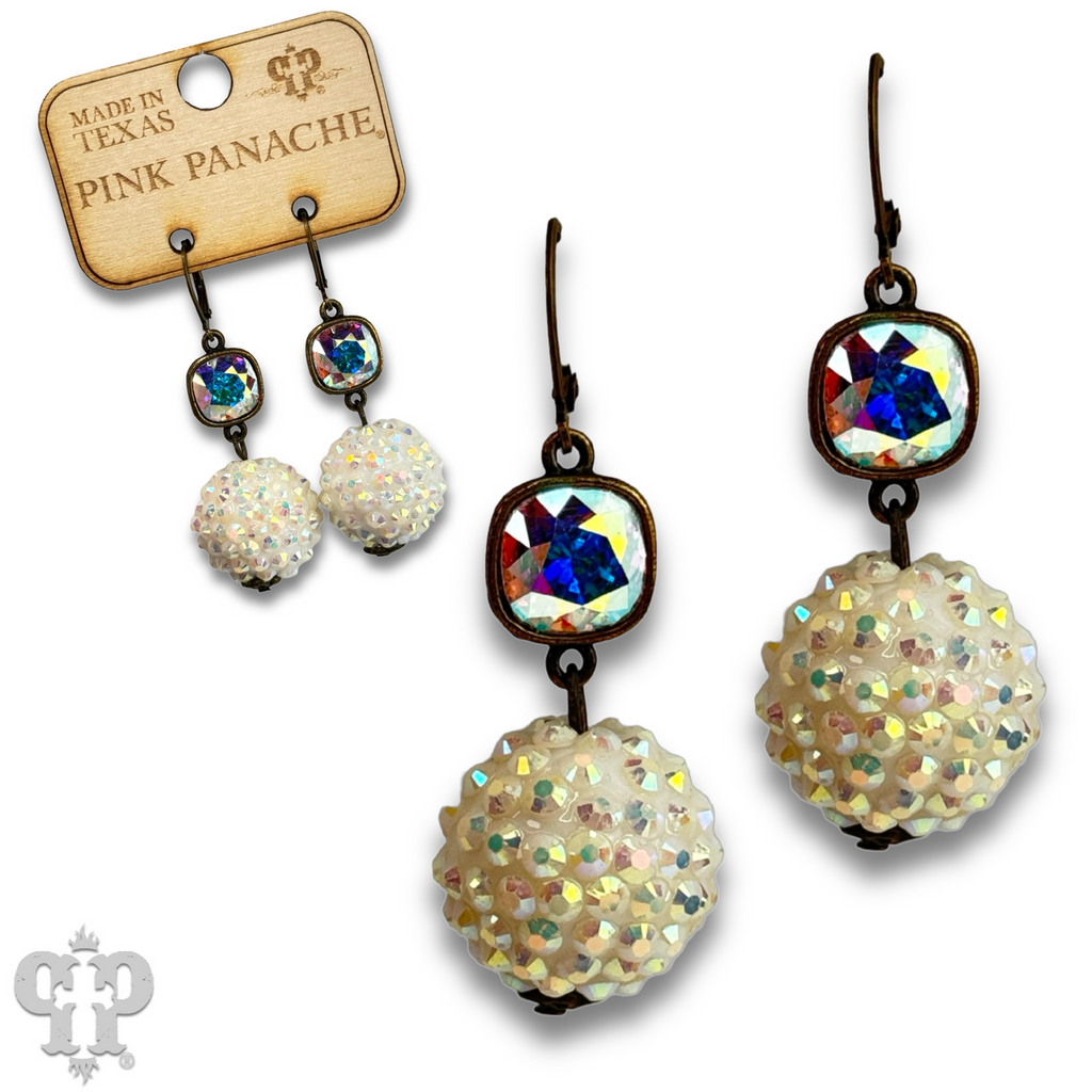 Crystal ball earring with crystals from Swarovski®