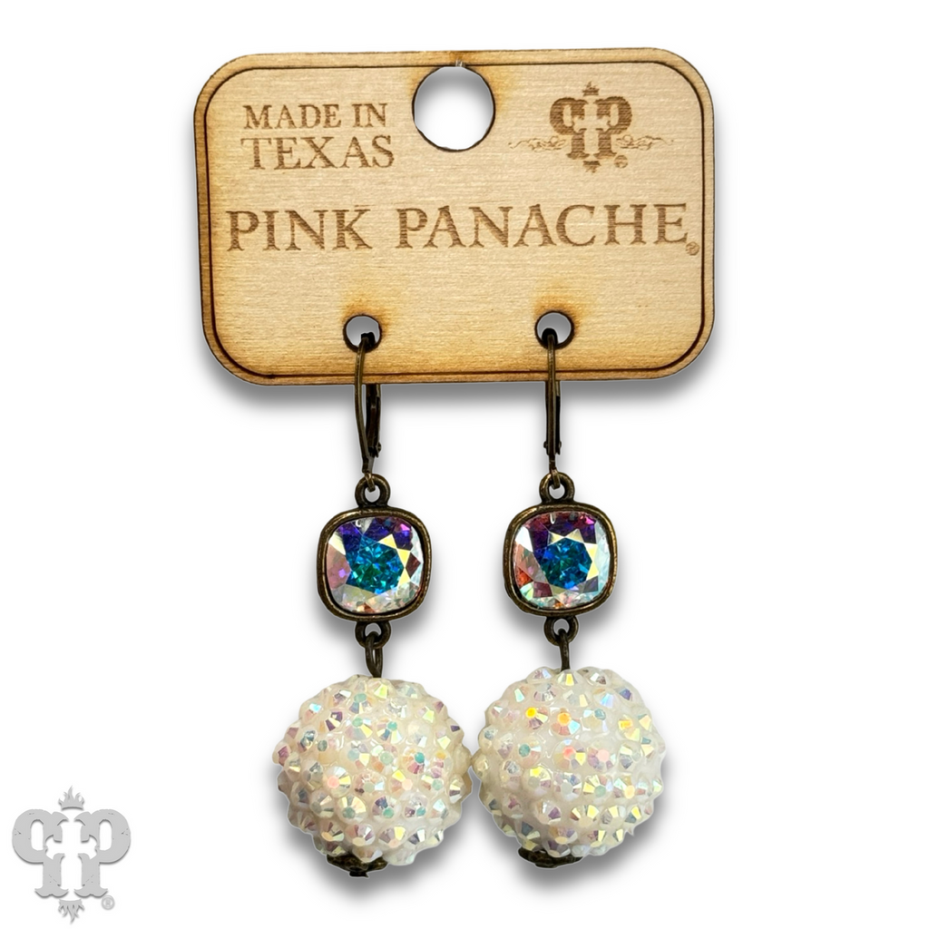 Crystal ball earring with crystals from Swarovski®