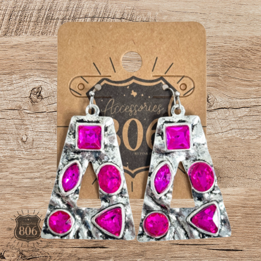 Rhinestone triangle earring